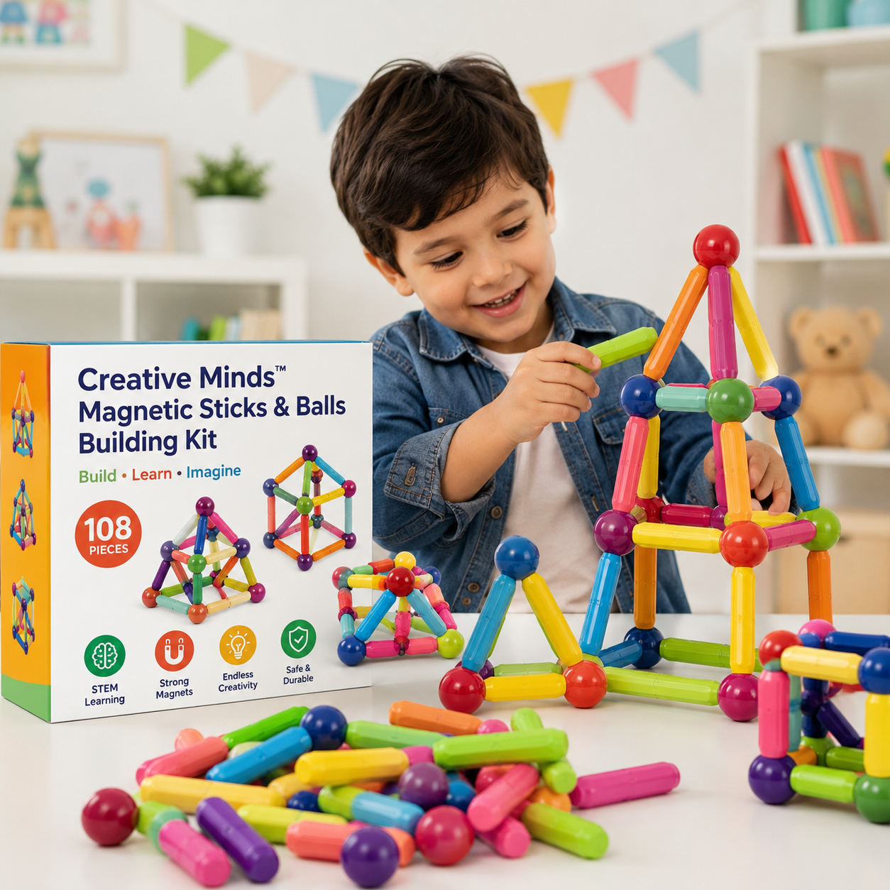 Creative Minds™ Magnetic Sticks & Balls Building Kit