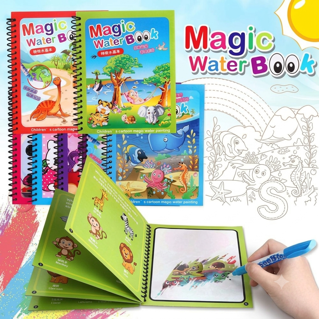 Magic Water Drawing Coloring Book for Kids Fun