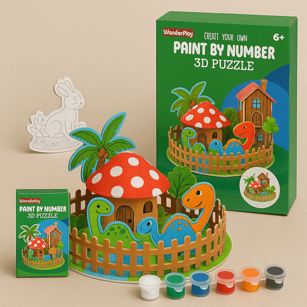 Kids Paint Number Puzzle Kit DIY Art Set  clcikandcartstore