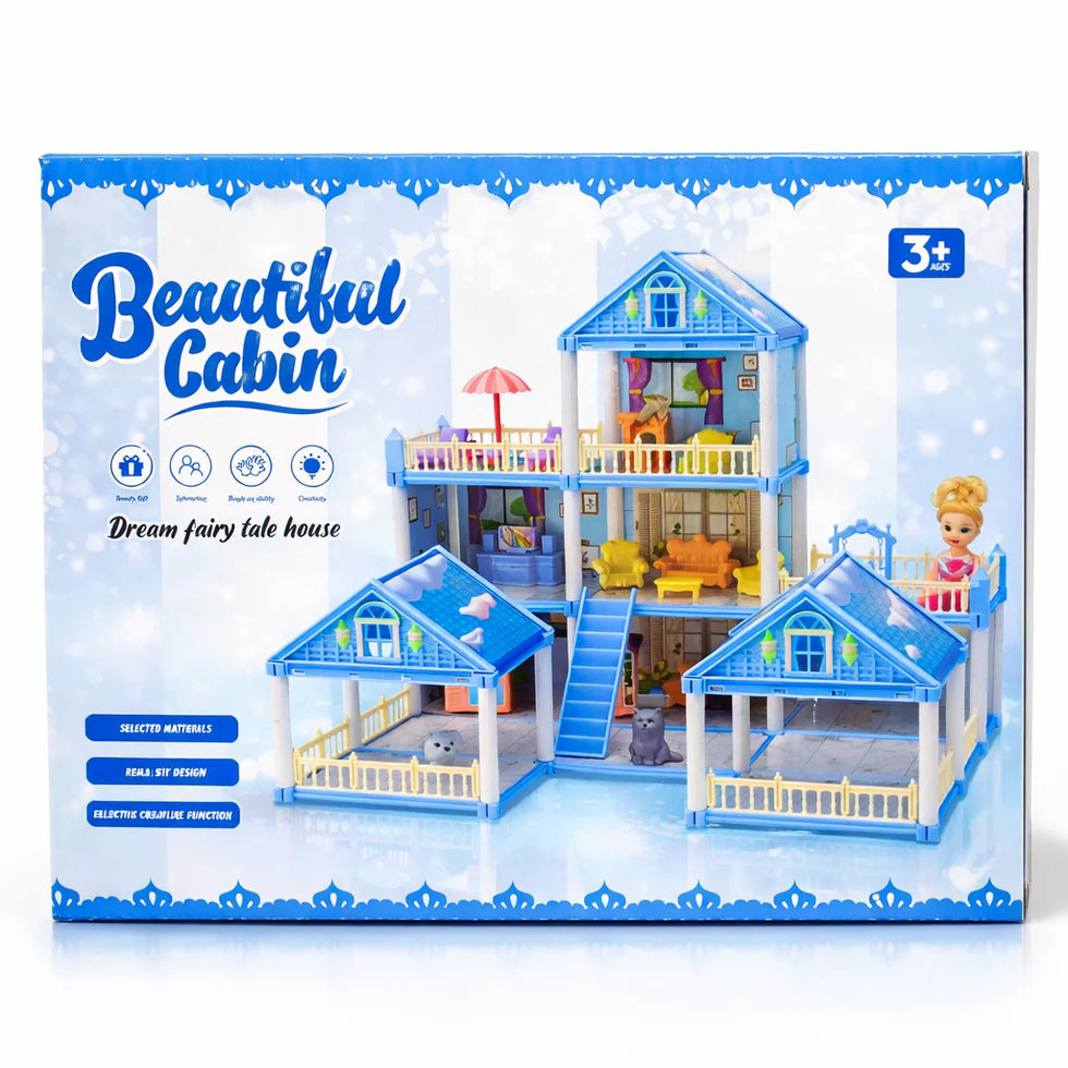 Kids Villa Doll House DIY Set Creative Fun click and cart store