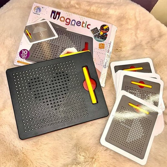 Montessori Magnetic Beads Drawing Board Kids Learning Toy clickndcatstore