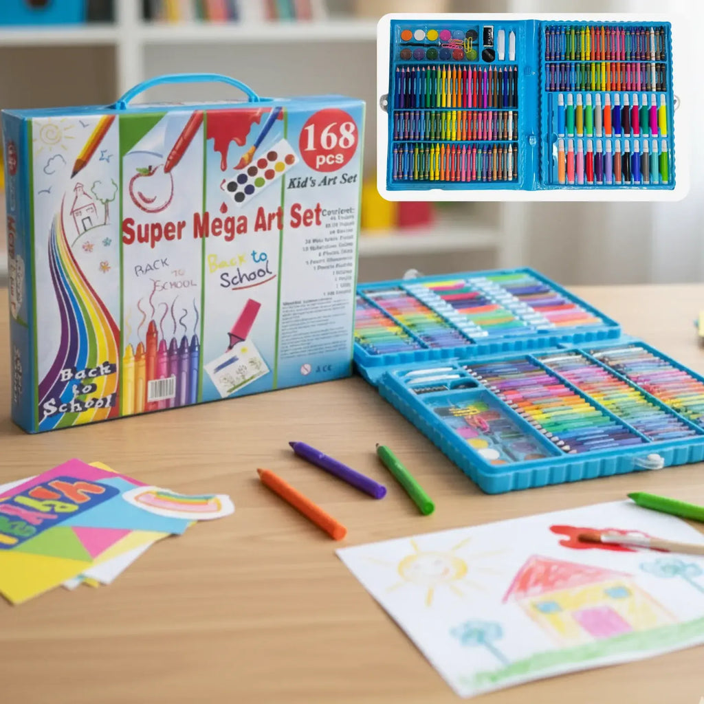 168 Piece Mega Art Set Deluxe Creative Drawing Kit